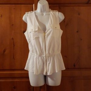 BEBE White Blouse Tank Top Size Small